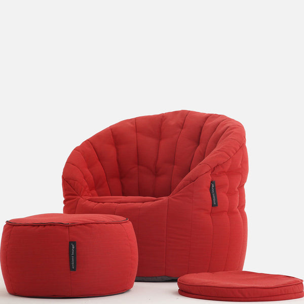 Butterfly Chaise Sett Crimson Vibe (Sunbrella) Utendørs sett