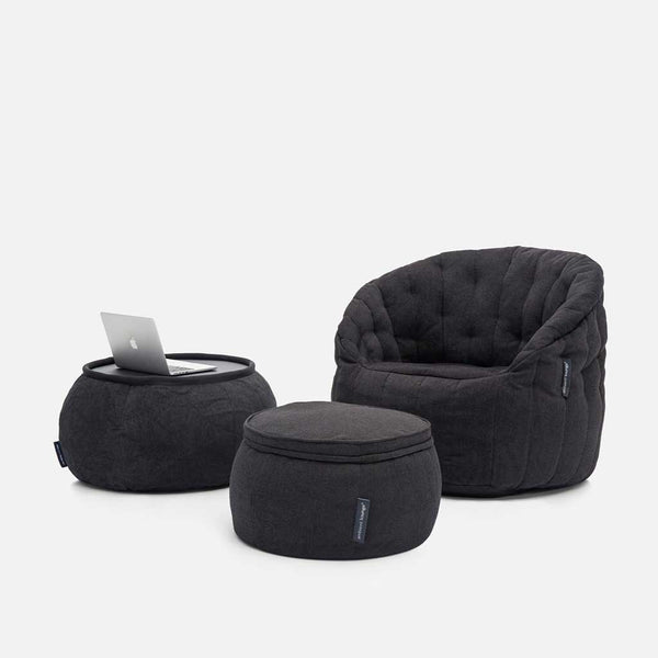 Wing Ottoman Black Sapphire Innedørs saccosekk