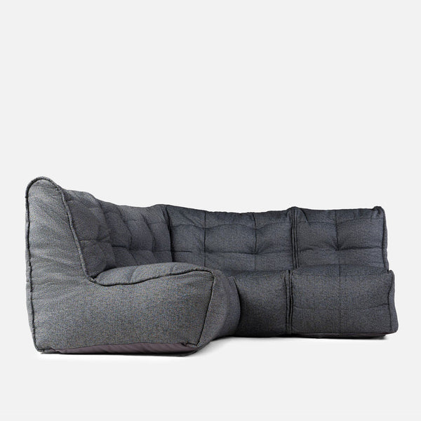 Mod 3 Cozy Corner Modulsofa Titanium Weave Utendørs modulsofa