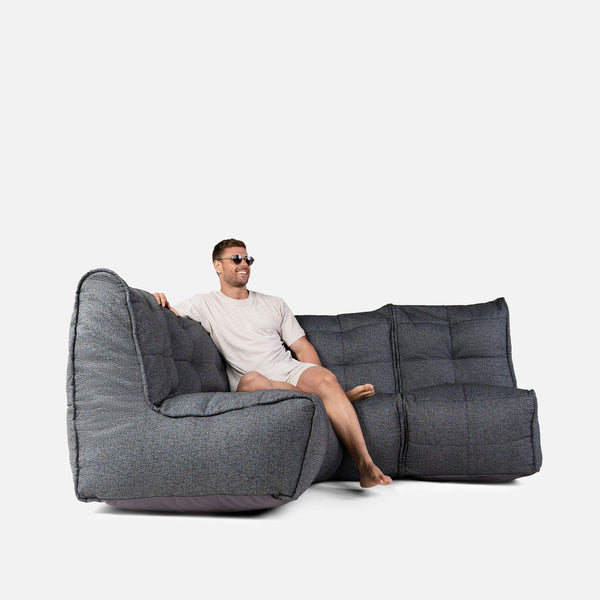 Mod 3 Cozy Corner Modulsofa Titanium Weave Utendørs modulsofa