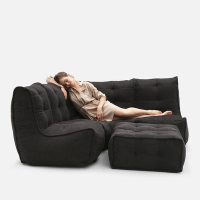 Mod 4 Corner Deluxe Modulsoffa Black Sapphire 