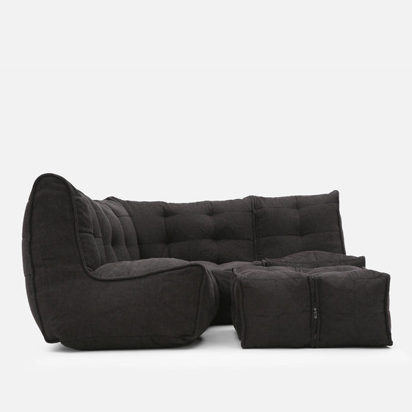 Mod 4 Corner Deluxe Modulsofa Black Sapphire Innedørs modulsofa