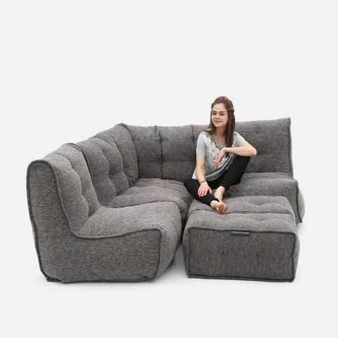 Mod 4 Corner Deluxe Modulsoffa Luscious Gray 