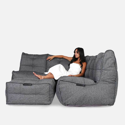 Mod 4 Corner Deluxe Modulsoffa Titanium Weave 