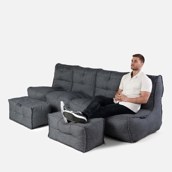 Mod 4 Quad Couch Modulsoffa Titanium Weave utomhus modulsoffa
