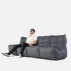 Mod 4 Quad Couch Modulsoffa Titanium Weave utomhus modulsoffa