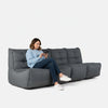 Mod 4 Quad Couch Modulsoffa Titanium Weave utomhus modulsoffa