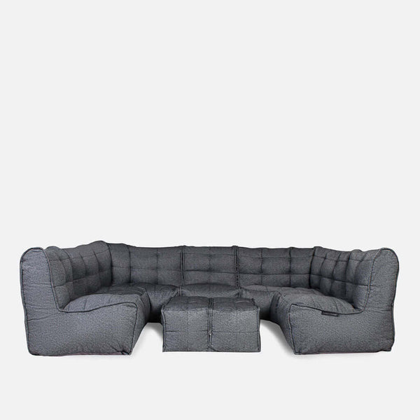 Mod 6 Lounge Max Modulsoffa Titanium Weave utomhus modulsoffa