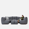 Mod 6 Lounge Max Modulsoffa Titanium Weave utomhus modulsoffa