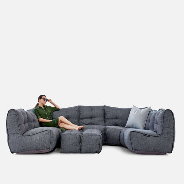 Mod 6 Lounge Max Modulsoffa Titanium Weave utomhus modulsoffa