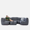Mod 6 Lounge Max Modulsoffa Titanium Weave utomhus modulsoffa