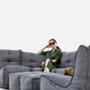 Mod 6 Lounge Max Modulsoffa Titanium Weave utomhus modulsoffa