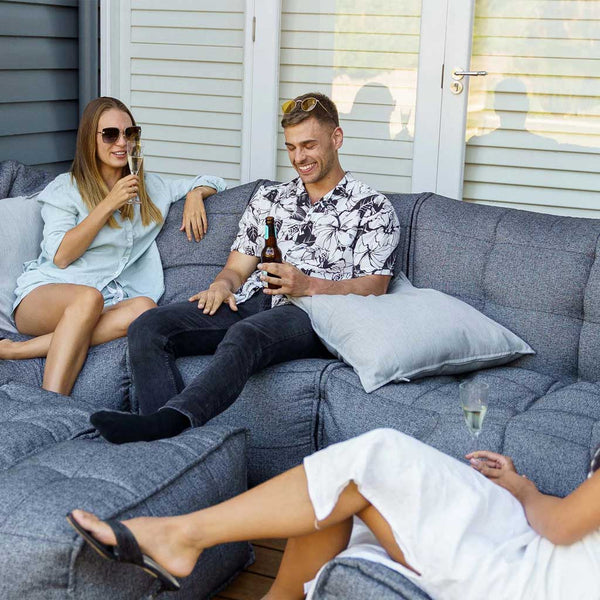 Mod 6 Lounge Max Modulsoffa Titanium Weave utomhus modulsoffa