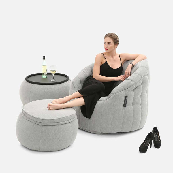 Wing Ottoman Keystone Gray Innedørs saccosekk